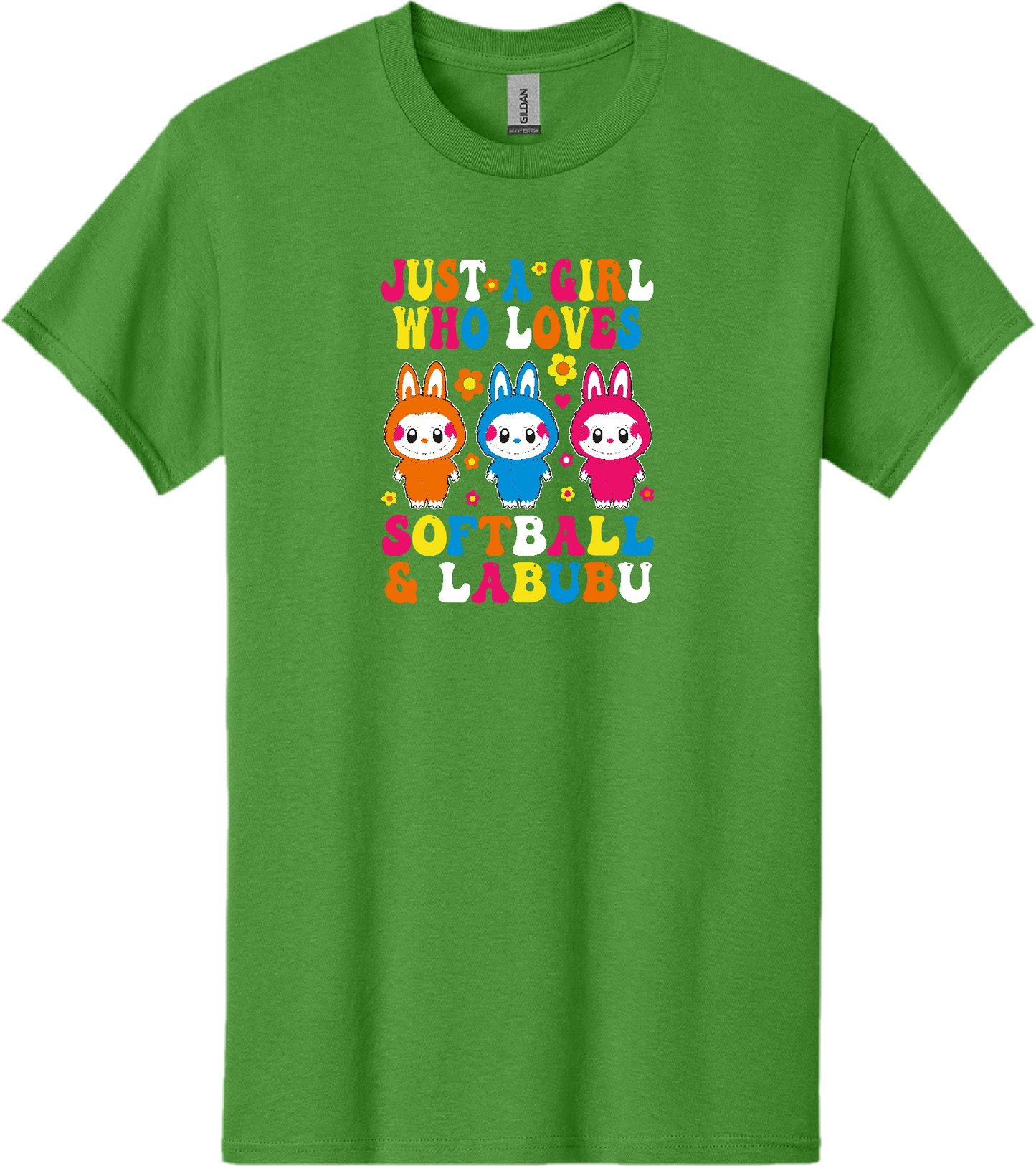 Softball & Labubu Just A Girl Cotton T-Shirt
