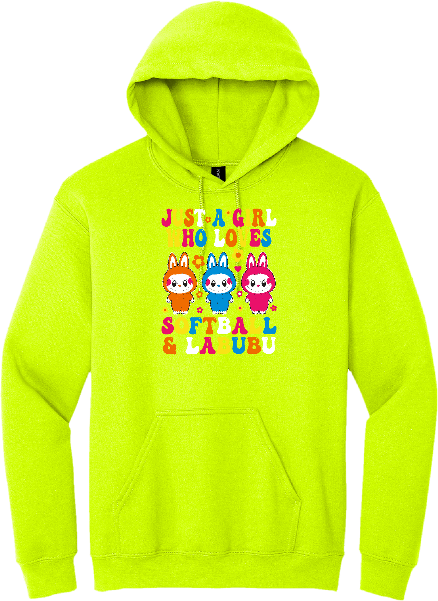 Softball &  Labubu Just A Girl Blended Hoodie