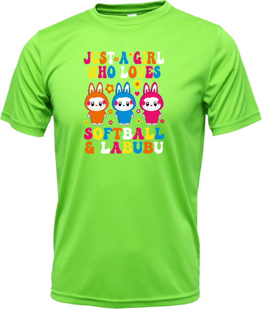 Softball & Labubu Just a Girl Dri-Fit