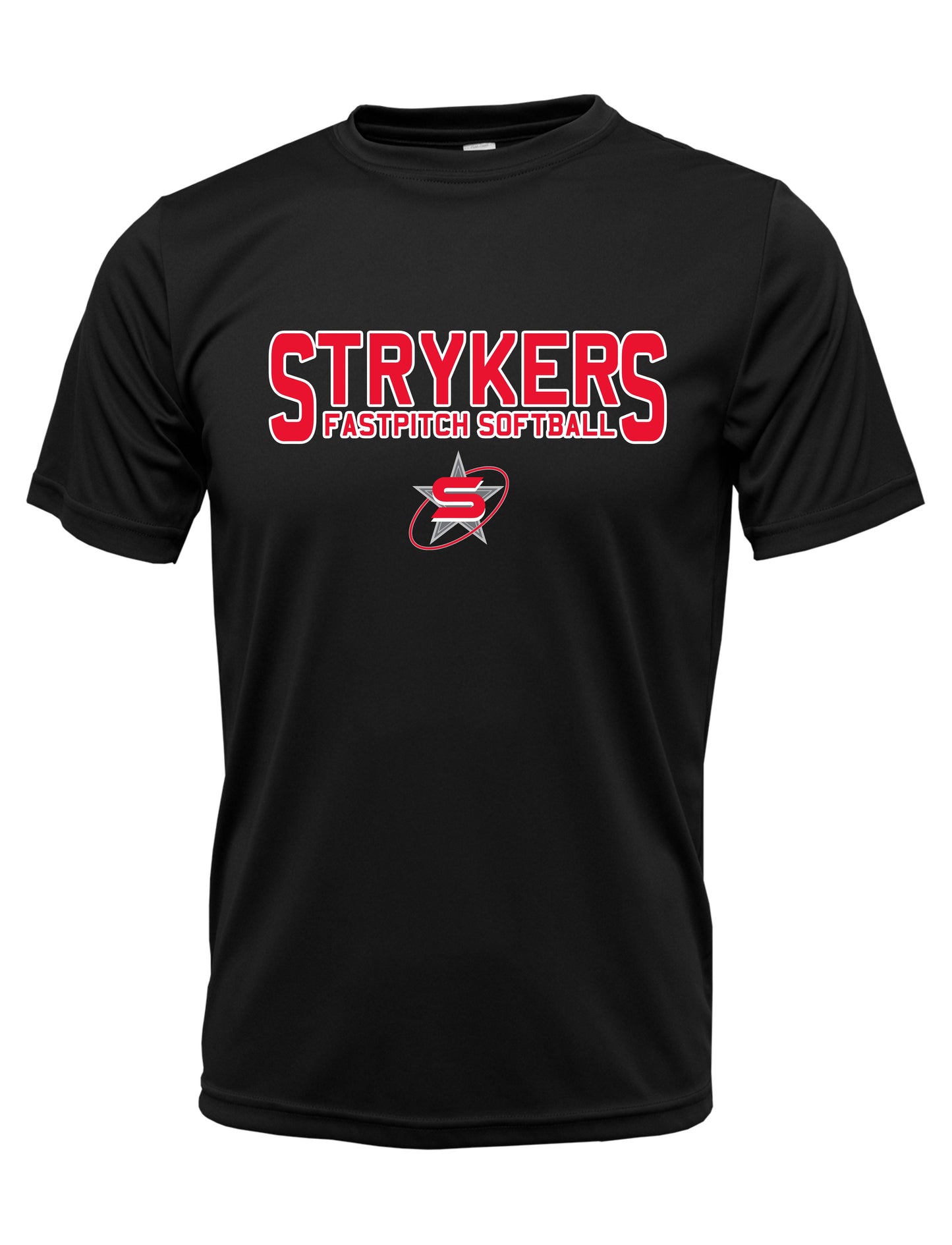 Strykers Short Sleeve Dri-Fit Red, Grey with White Outline