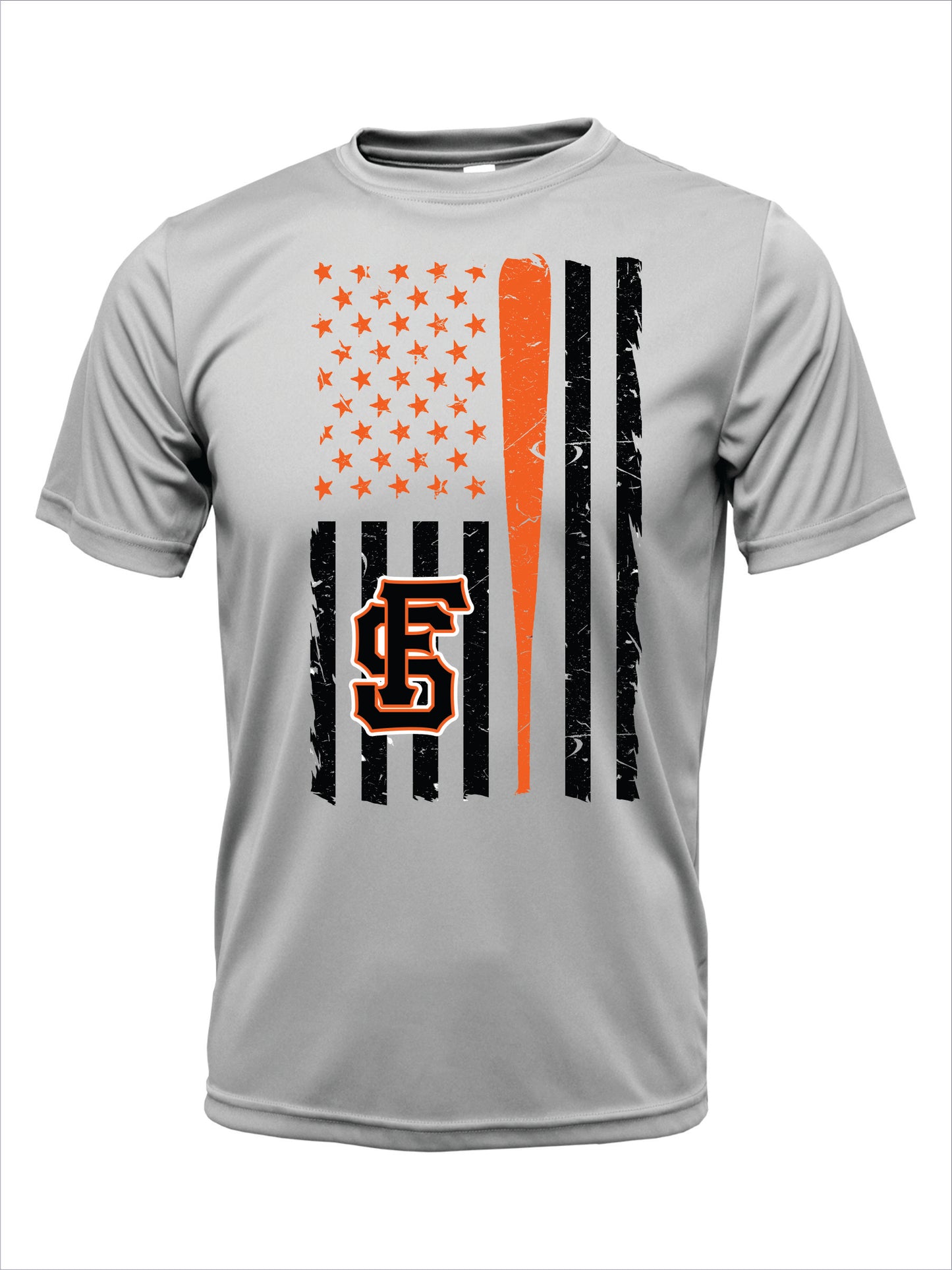 4Seam Baseball Flag Short Sleeve Cotton T-shirt