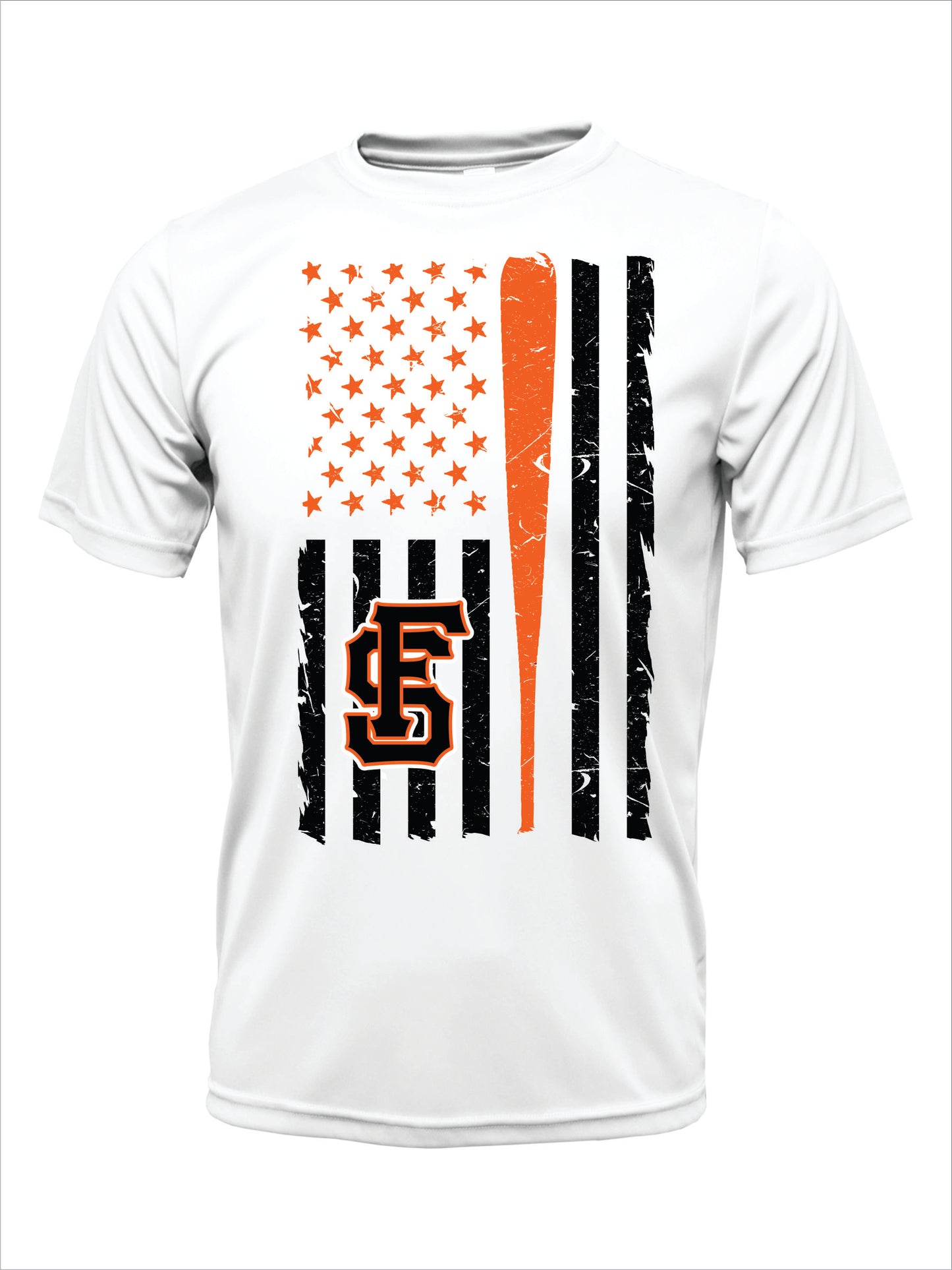 4Seam Baseball Flag Short Sleeve Cotton T-shirt