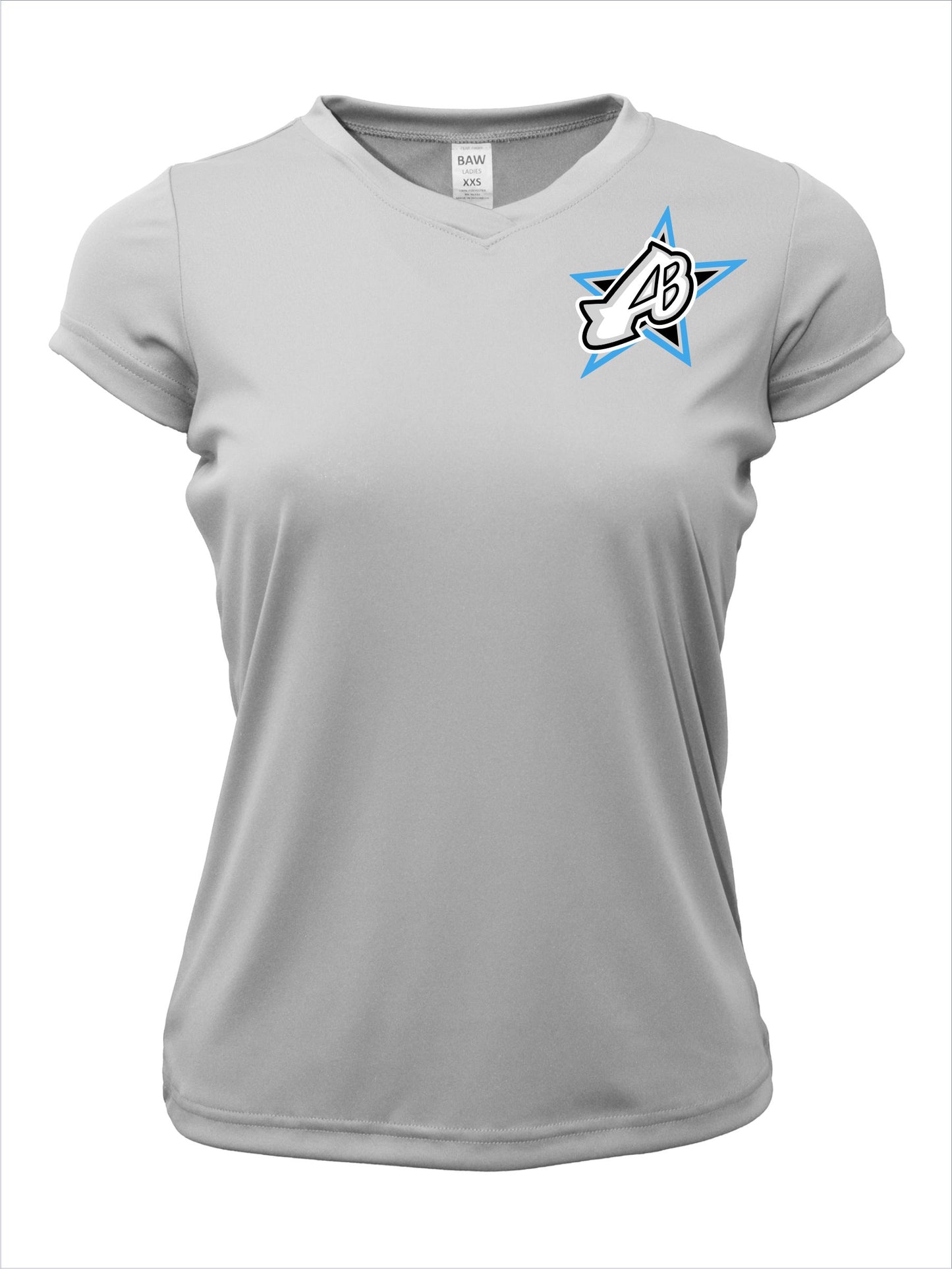 Ladies V-Neck "Left Chest Logo" Cotton T-Shirt