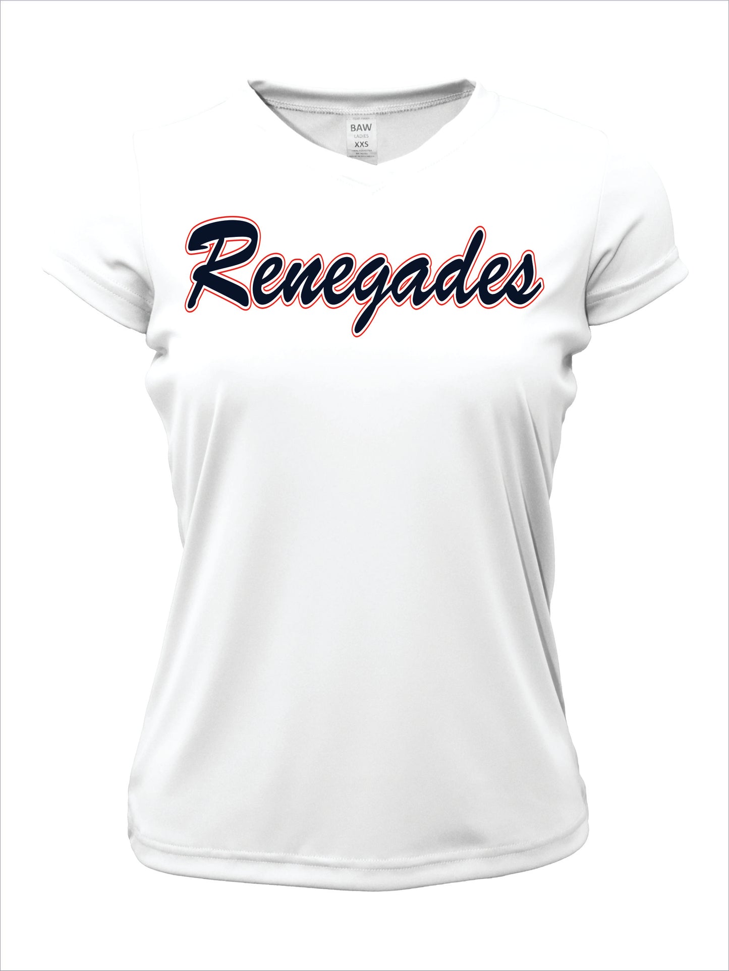 Renegades Baseball Ladies Short Sleeve V-Neck Dri-Fit T-Shirt