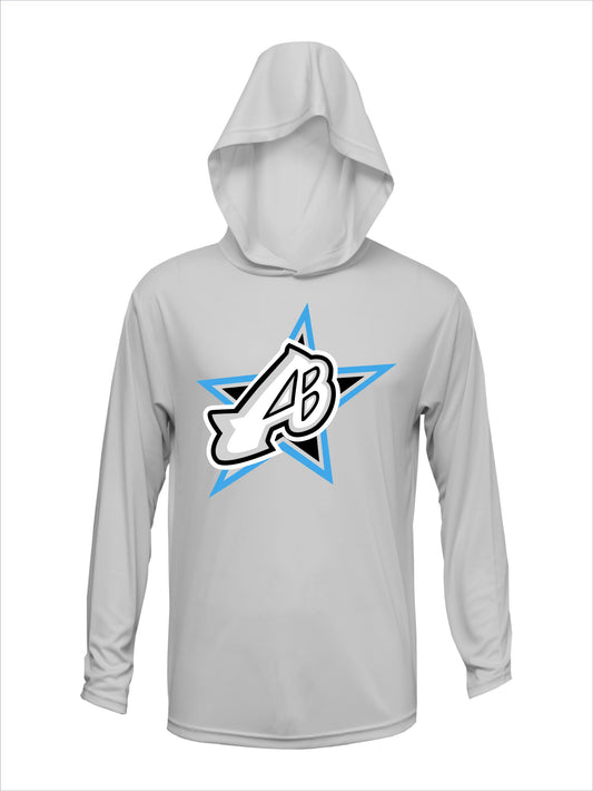 Long Sleeve "Centered Logo" Dri-Fit T-Shirt with Hood