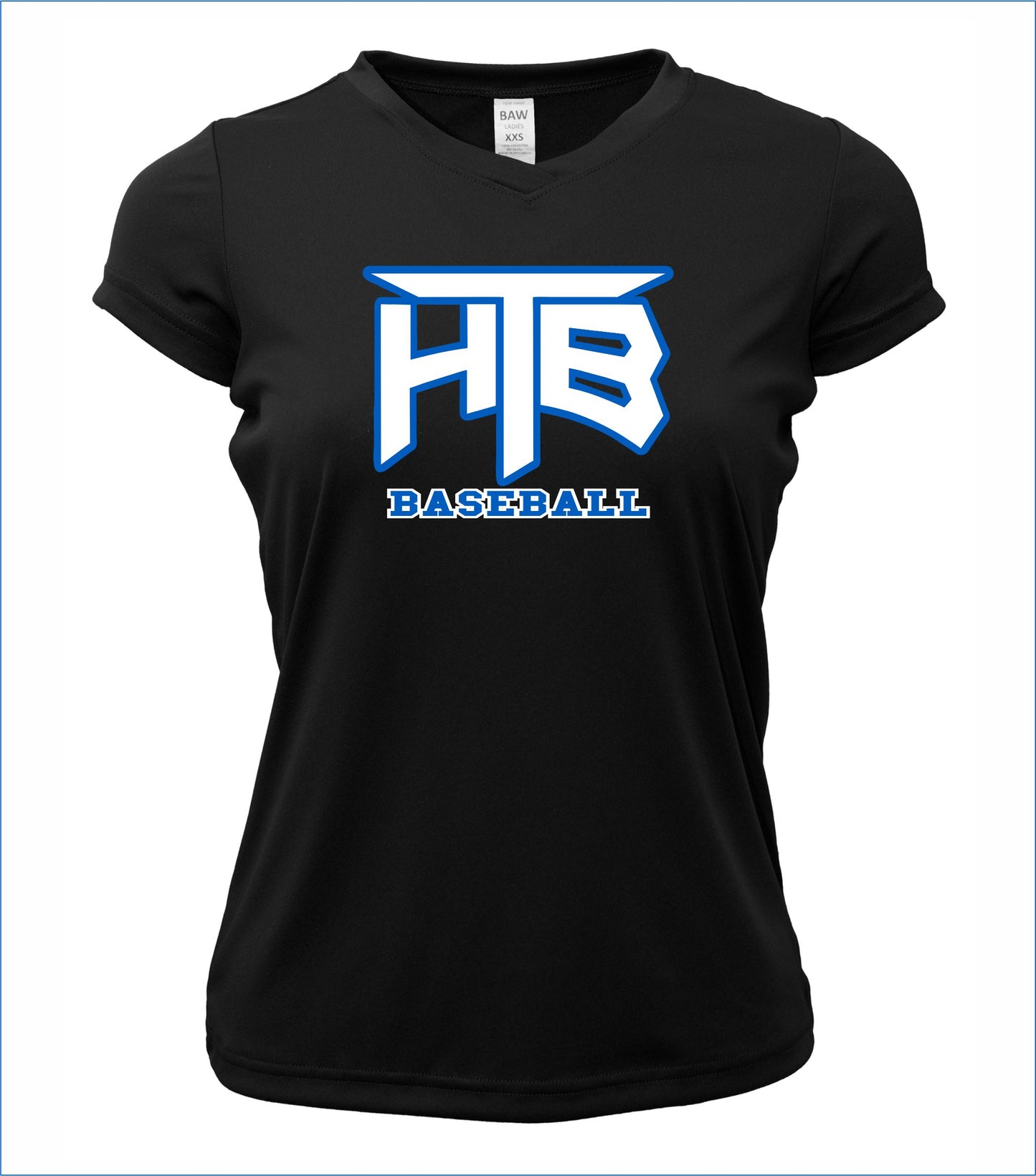 HTB Baseball Ladies Short Sleeve V-Neck Dri-Fit T-Shirt