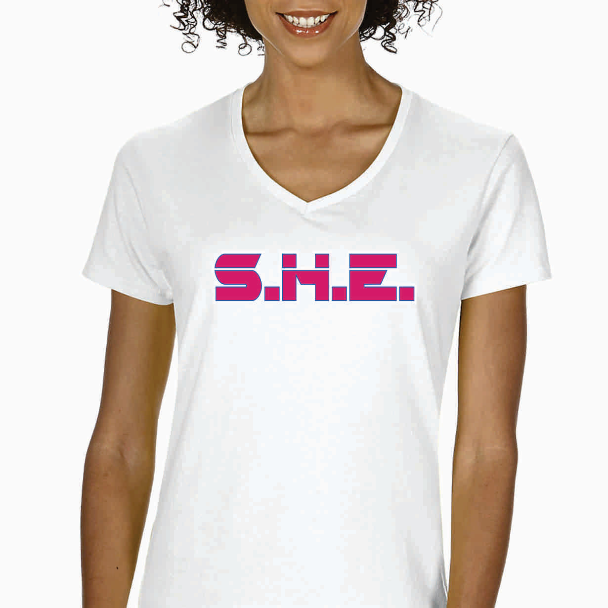 S.H.E V-Neck Cotton T-shirt