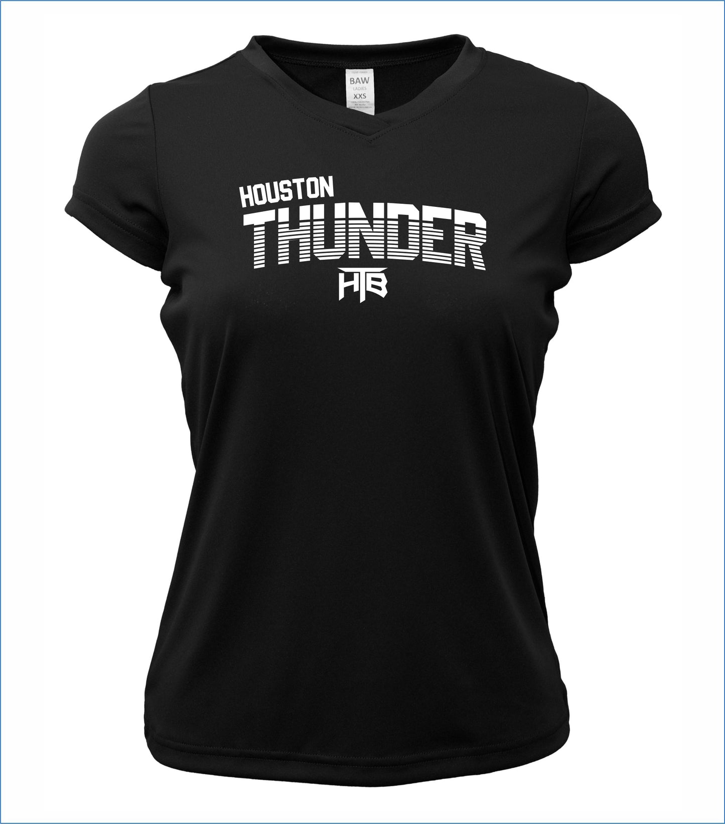 Houston Thunder Ladies Short Sleeve V-Neck Cotton T-Shirt