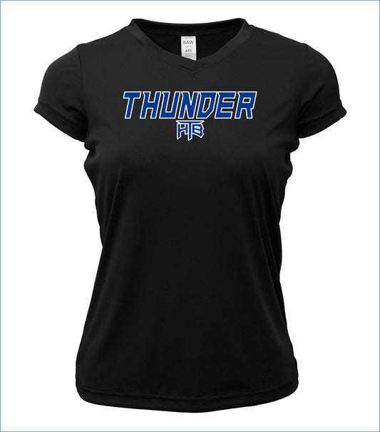 Thunder Ladies Short Sleeve V-Neck Cotton T-Shirt