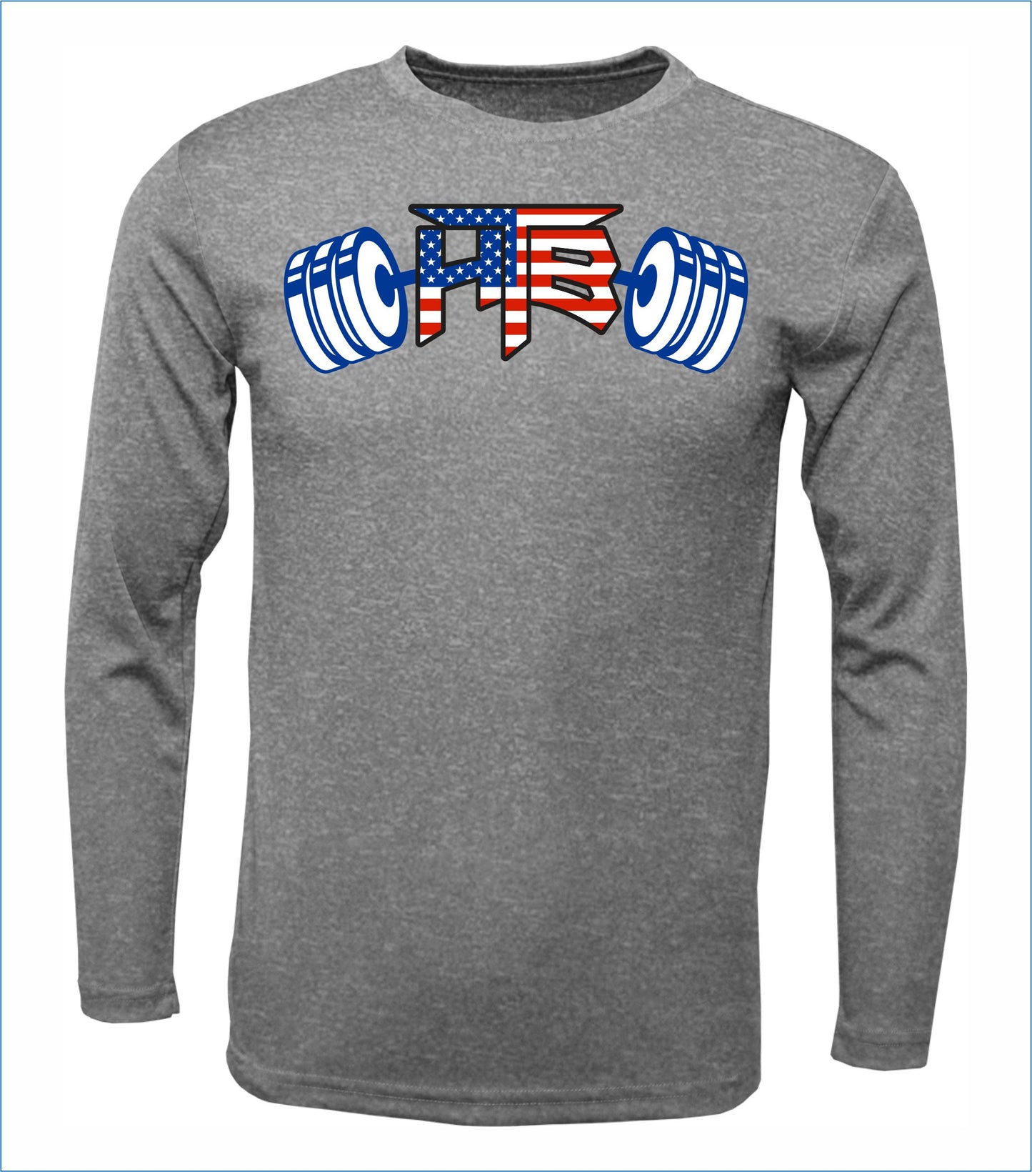 HTB USA Flag Design Long Sleeve Dri-Fit Shirt