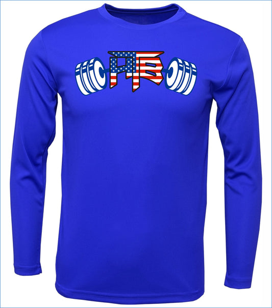 HTB USA Flag Design Long Sleeve Dri-Fit Shirt